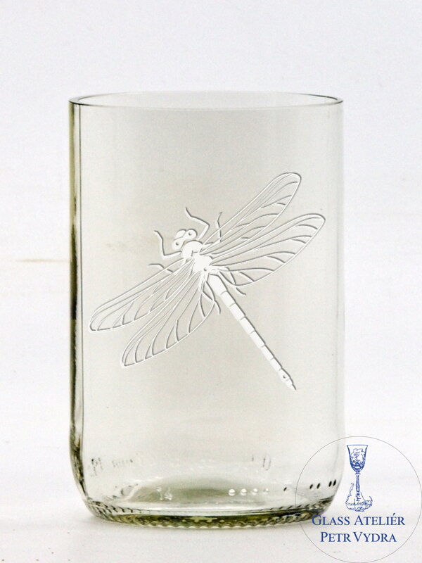 2ks Eko poháre (z fľaše od piva) stredná číra (10 cm, 6,5 cm) Vážka 2ks Eko poháre (z fľaše od piva) stredná číra (10 cm, 6,5 cm) Vážka