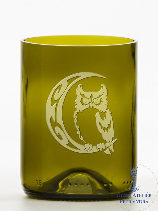 2 St. Öko-Gläser (aus einer Weinflasche) kleine Olive (10 cm, 7,5 cm) Eule 2 St. Öko-Gläser (aus einer Weinflasche) kleine Olive (10 cm, 7,5 cm) Eule