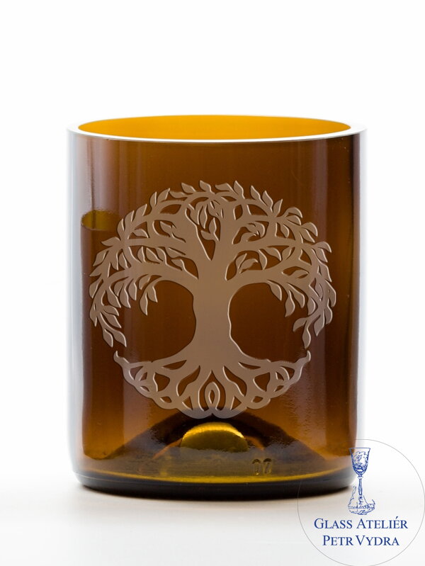 2ks Eko sklenice (z lahve šampusu) střední hnědá (10 cm, 6,5 cm) Strom života 2ks Eko sklenice (z lahve šampusu) střední hnědá (10 cm, 6,5 cm) Strom života