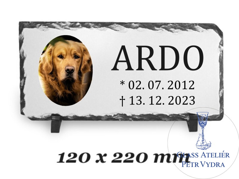 Žulový foto kámen obdelník - fotografie barevná a nápis Žulový foto kámen obdelník - fotografie barevná a nápis