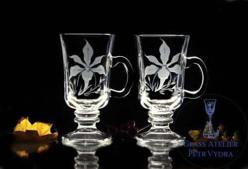 2x poháre Venezia na kafe - motív kytičiek  2x poháre Venezia na kafe - motív kytičiek