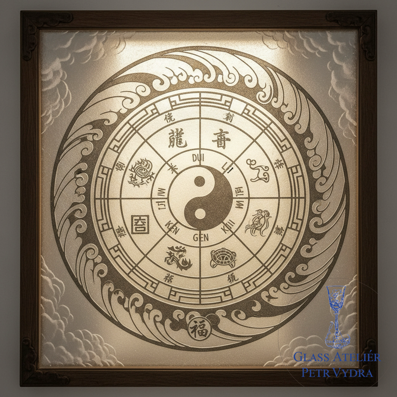 Obraz na akrylátovém skle - Digitální design Feng shui 
