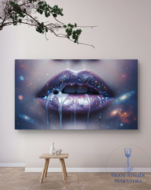 Obraz na akrylátovém skle - Abstrakce moderního umění  Rty 2