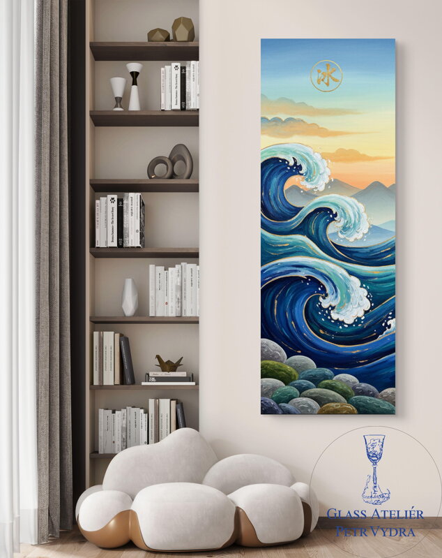 Obraz na akrylátovém skle - Abstrakce moderního umění vlna 5