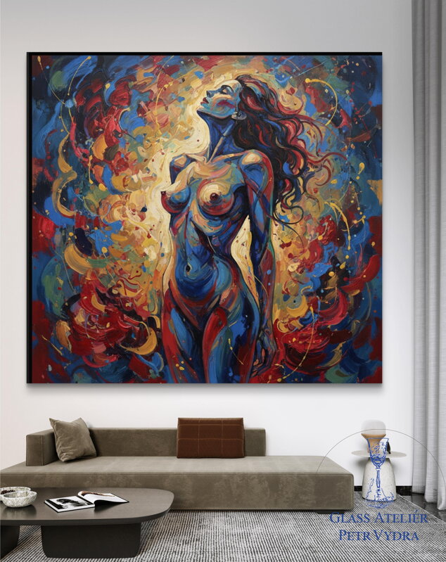 Fotoplátno - Abstrakce moderního Nahá žena