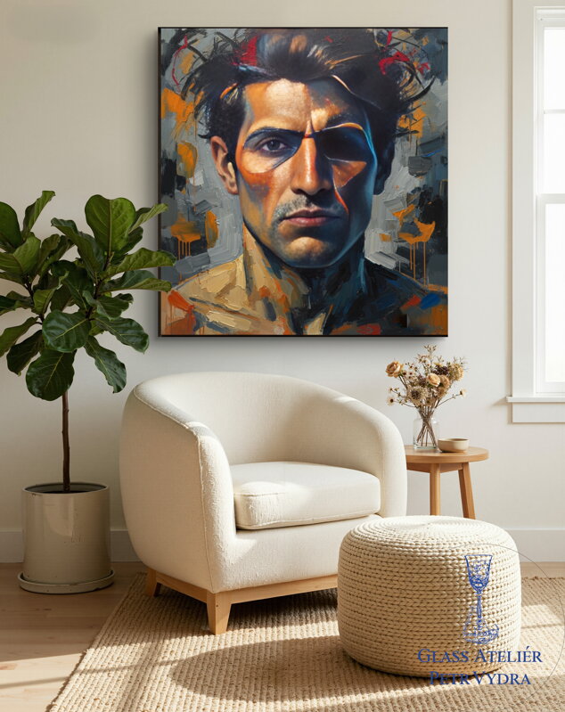 Fotoplátno - Abstrakce moderního umění Portrét muže