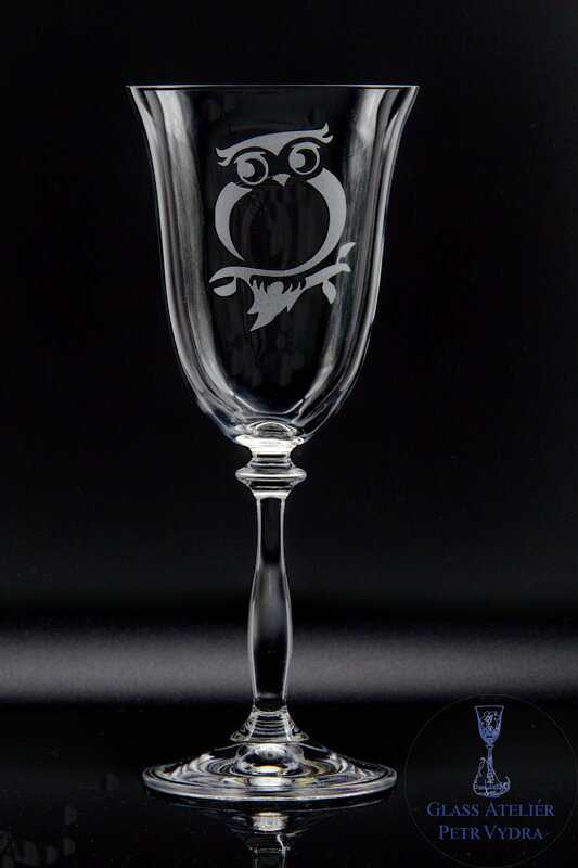 2x Sklenice Angela 350 ml - motiv Sovička 2x Sklenice Angela 350 ml - motiv Sovička