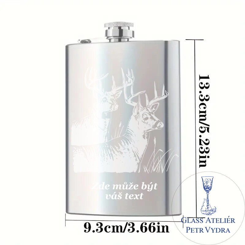 Placatka s loveckým motivem 2x jelen - Gravírování do kovu