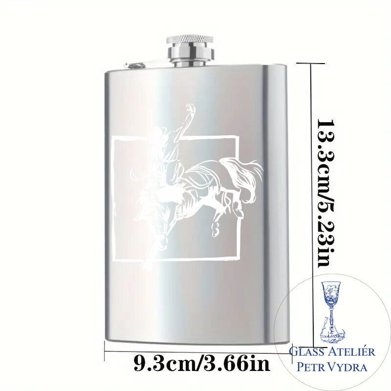 Flachmann mit Rodeo-Motiv - Metallgravur