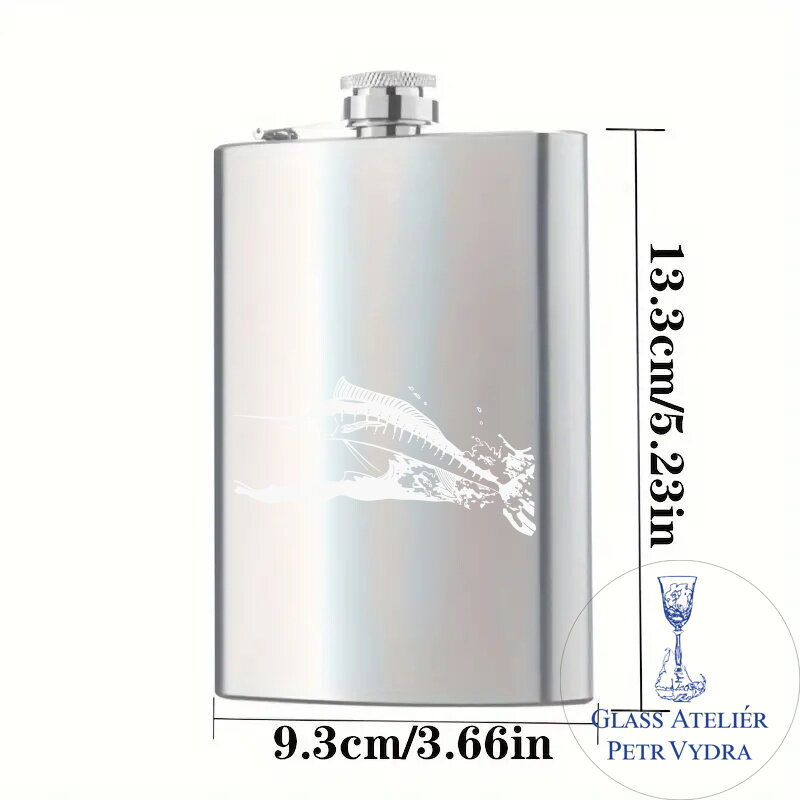 Flachmann mit Marlinfisch-Motiv - Metallgravur