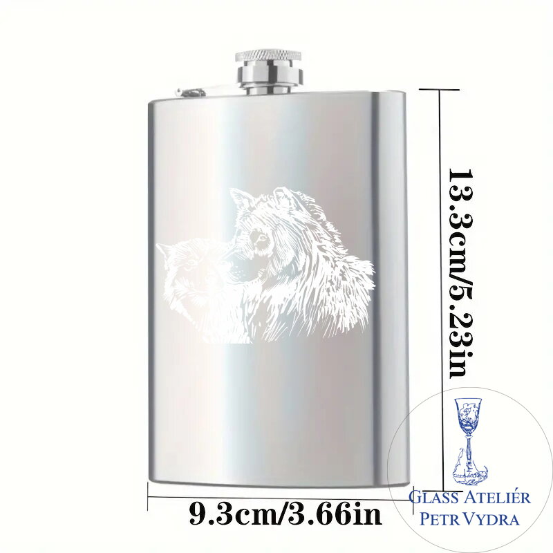 Placatka s motivem vlci - Gravírování do kovu