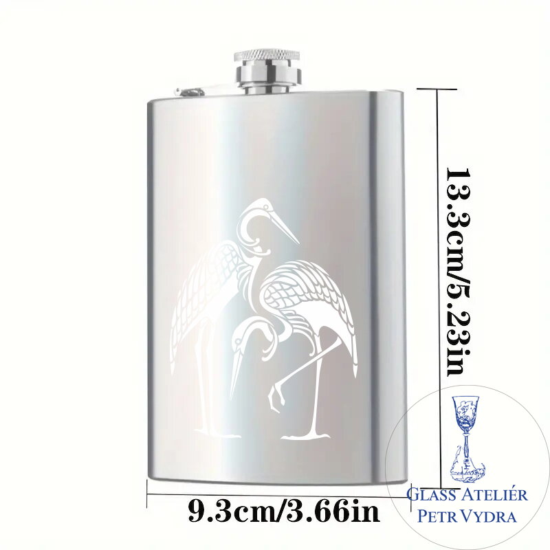 Placatka s motivem volavky -Gravírování do kovu