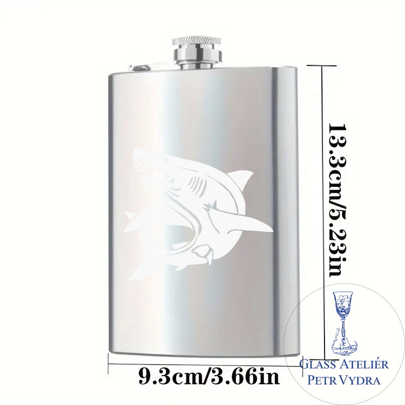 Placatka s motivem žralok - Gravírování do kovu