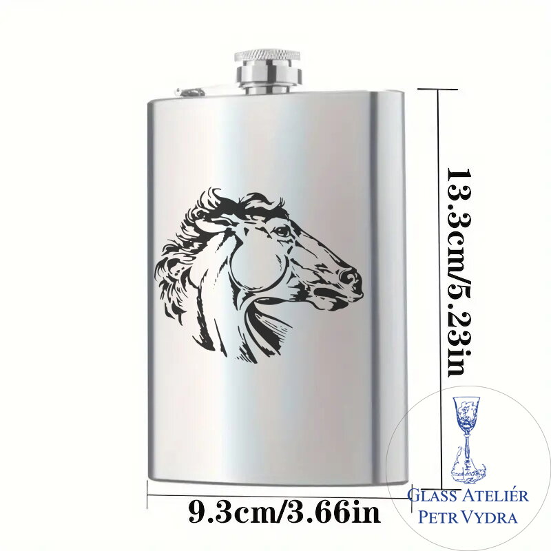 Placatka s motivem hlava koně- Gravírování do kovu