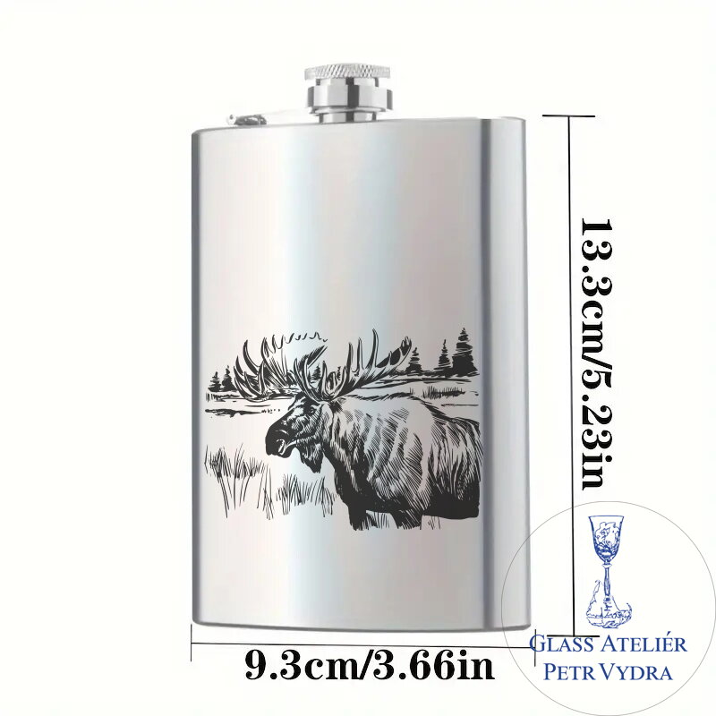 Placatka s motivem los ve vodě - Gravírování do kovu Placatka s motivem los ve vodě - Gravírování do kovu