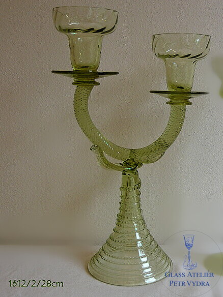 HISTORISCHES GLAS - Waldglas - Kerzenhalter - 1612/2/28 cm HISTORISCHES GLAS - Waldglas - Kerzenhalter - 1612/2/28 cm