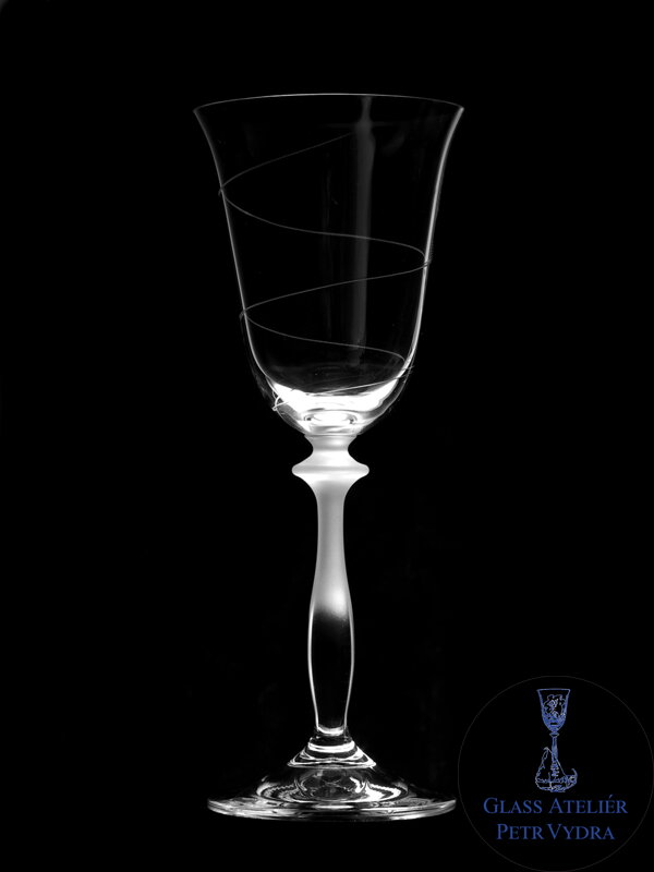  6x Wine Gläser Helix Motiv - Hand graviertes Glas Kristall