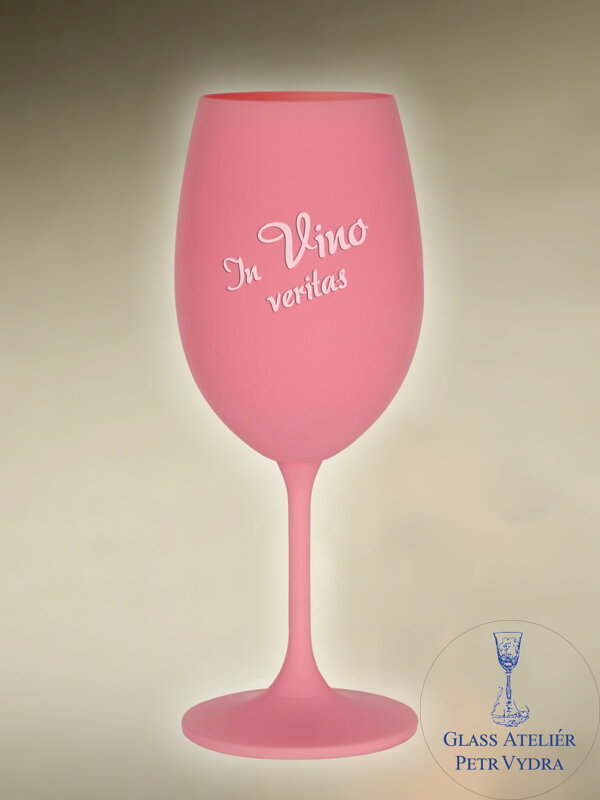 1x sklenice Lara s barevným nástřikem a pískovaným logem nebo nápisem - růžová 1x sklenice Lara s barevným nástřikem a pískovaným logem nebo nápisem - růžová