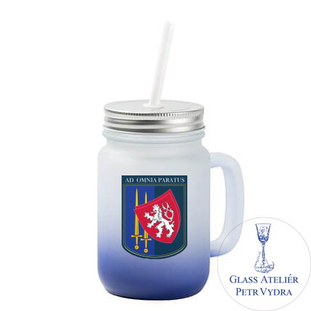 Sklenice "Mason Jar" 350 ml matná s ouškem - gradient s vaším textem, fotografií nebo motivem ( fotografie je vzorová ) Sklenice "Mason Jar" 350 ml matná s ouškem - gradient s vaším textem, fotografií nebo motivem ( fotografie je vzorová )