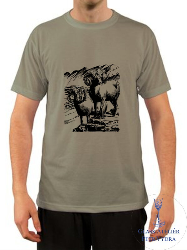 Tričko s krátkým rukávem Unisex - potisk motivu muflon Tričko s krátkým rukávem Unisex - potisk motivu muflon