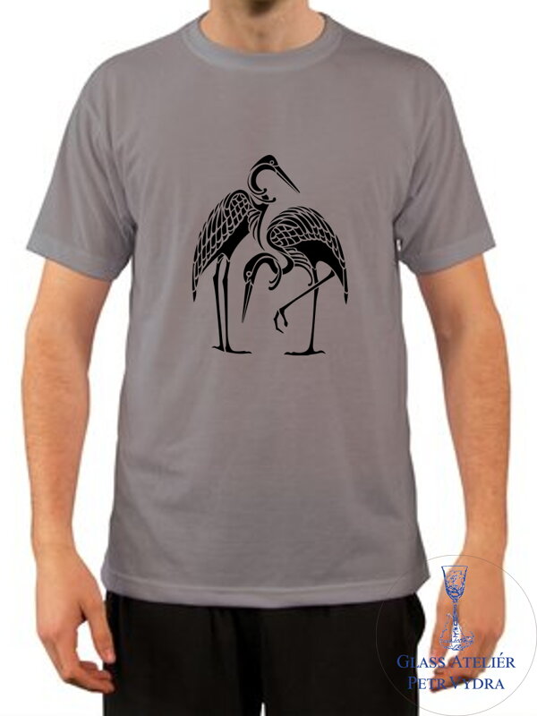 Tričko s krátkým rukávem Unisex - potisk motivu stádo volavky Tričko s krátkým rukávem Unisex - potisk motivu stádo volavky