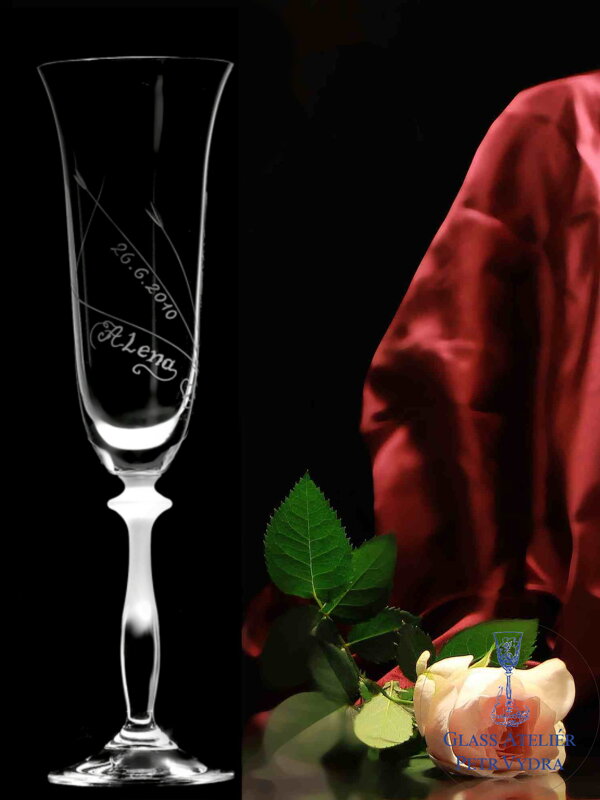 2 x Hochzeit Gläser für Sekt ANGELA mit feinem Motiv     2 x Hochzeit Gläser für Sekt ANGELA mit feinem Motiv