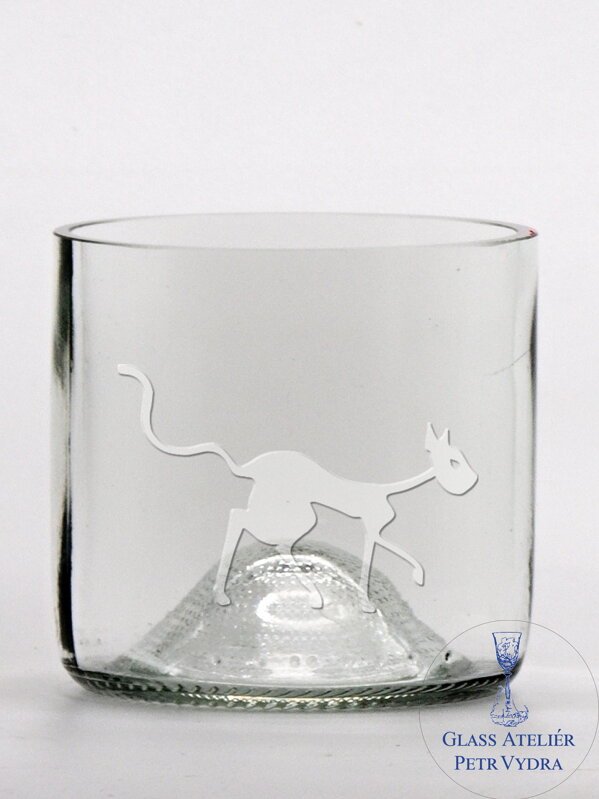 2ks Eko poháre (z fľaše od vína) mini číra (7 cm, 7,5 cm) Tim Burton