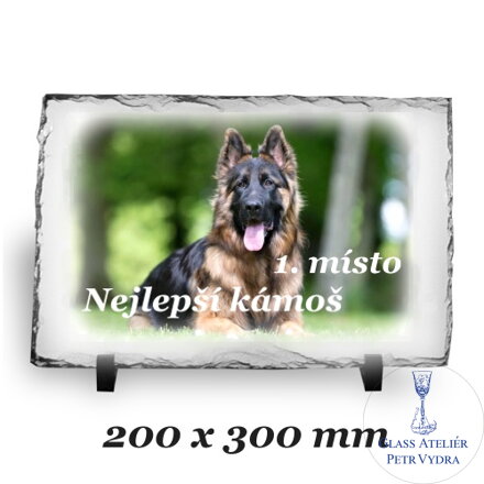 Sportovní trofej ze žuly s motivem - oblouk přenesení barevného obrázku nebo fotografie sublimací