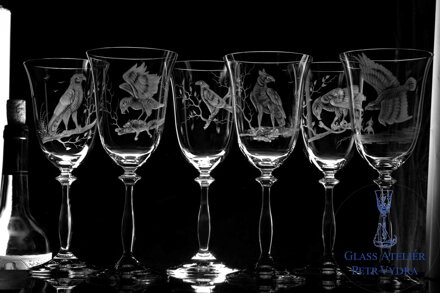 1 x Angela 350 ml   Eagle  - Hand graviertes Glas Kristall