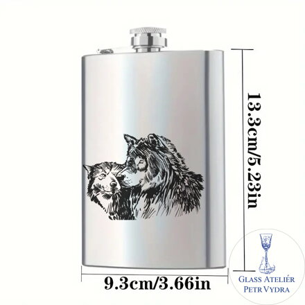 Placatka s motivem vlci - Gravírování do kovu