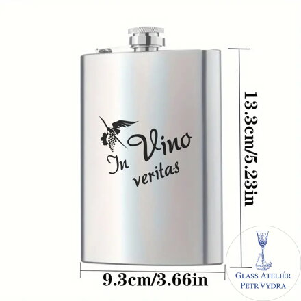 Placatka s motivem in vino veritas - Gravírování do kovu