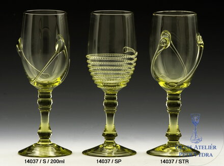 Historické sklo 2x- sklenice víno 14037/200ml