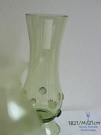 Foukaná vázička z historického skla 1821/M/21cm