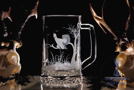 Biergläser 0,5 litre -Jagd Motive ( Auerhahn ) - Hand graviertes Glas