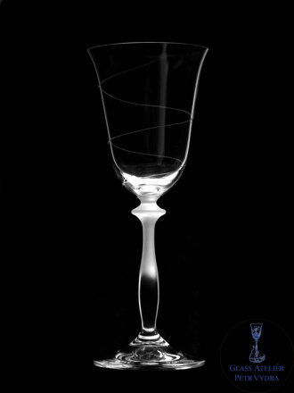  6x Wine Gläser Helix Motiv - Hand graviertes Glas Kristall