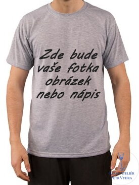 Tričko s krátkým rukávem Unisex - šedý melír - potisk vlastního motivu