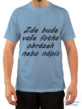 Tričko s krátkým rukávem Unisex - modrá - potisk vlastního motivu