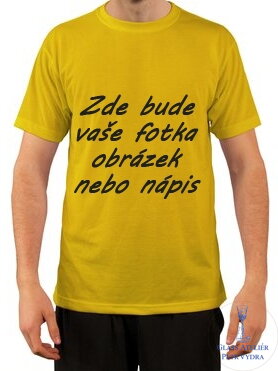 Tričko s krátkým rukávem Unisex - žluté - potisk vlastního motivu