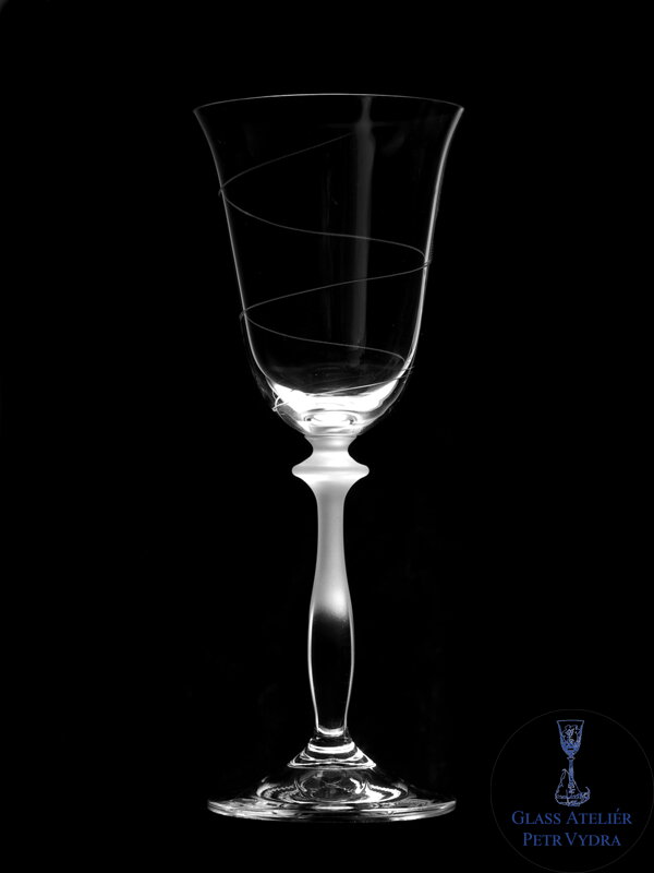  6x Wine Gläser Helix Motiv - Hand graviertes Glas Kristall