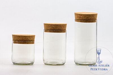Sada 3x Eko uzavíratelná dóza (z lahve od piva) čirá (7 cm, 10 cm, 13 cm, š 6,5 cm)