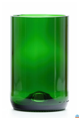 4x Sklenice z recyklovaného skla - zelená velká (400 ml)