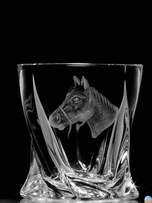 2x Quadro whisky Gläser [ Kristallglas ] Pferd Motiv
