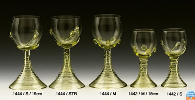 Historické sklo 2x- sklenice víno 1444/S/19cm