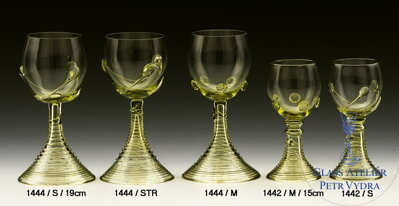 Historické sklo 2x- sklenice víno 1444/S/19cm