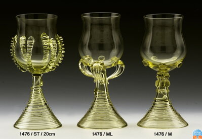 Historické sklo 2x- sklenice víno 1476/M/ 20cml