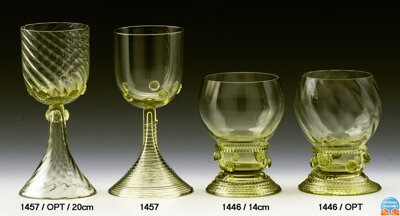 Historické sklo 2x- sklenice víno 1446/14CM
