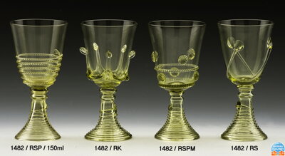 Historické sklo 2x- sklenice víno 1482/RS/150 ml