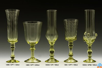 Historické sklo 2x- sklenice víno 1461/OPT/150 ml