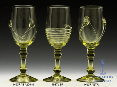 Historické sklo 2x- sklenice víno 14037/S/200ml