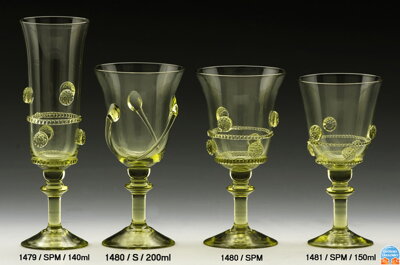 Historické sklo 2x- sklenice víno 1480/S/200 ml